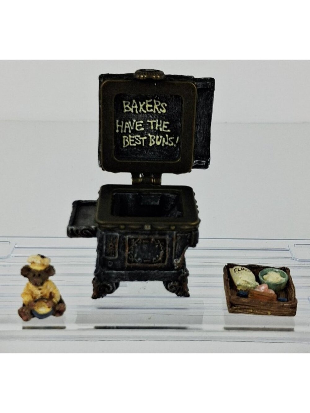 Boyds Bears Cookstove Treasure Box Bakers Have the Best Buns 3 pc Set